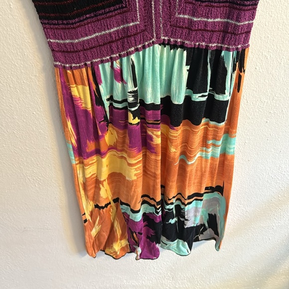 Missoni multicolor dress cotton viscose mixed knit jersey purple orange size 0/S - Picture 3 of 6